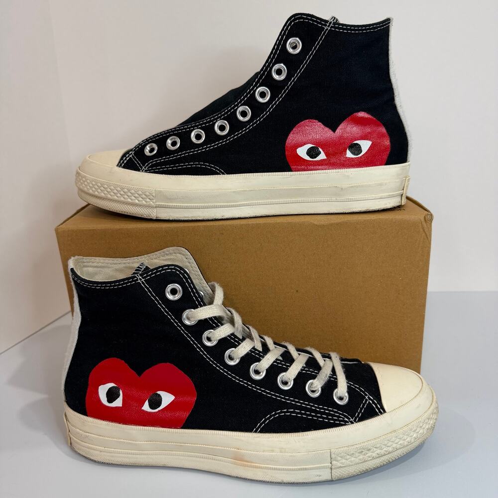 Converse x Comme des Garcons Play CDG Chuck 70 Hi Top “Black” Men’s 7 Women’s 9